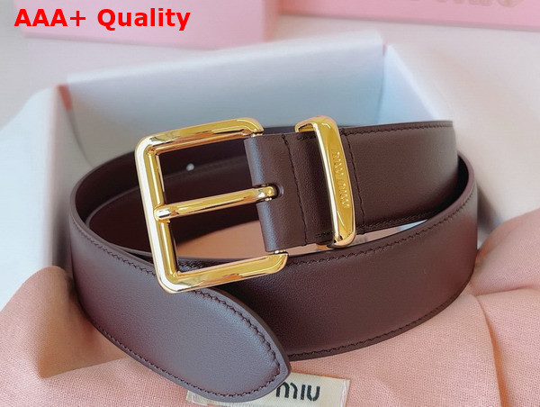 Miu Miu Leather Belt in Sienna 5CC536 Replica