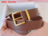 Miu Miu Leather Belt in Tobacco 5CC536 Replica