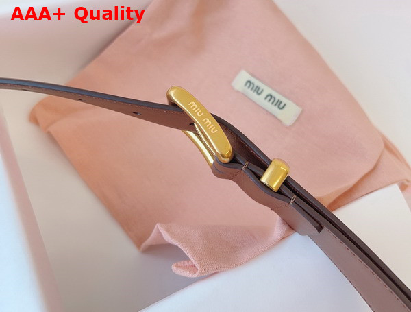 Miu Miu Leather Belt in Tobacco 5CC536 Replica