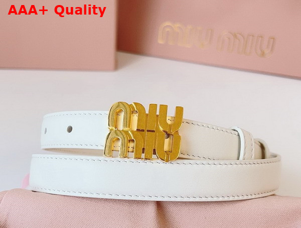 Miu Miu Leather Belt in White 5CC559 Replica