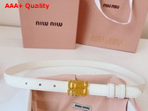 Miu Miu Leather Belt in White 5CC559 Replica