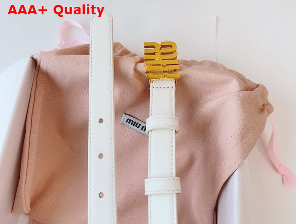 Miu Miu Leather Belt in White 5CC559 Replica