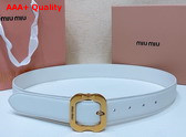 Miu Miu Leather Belt in White 5CC663 Replica