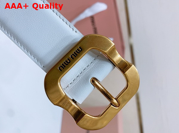 Miu Miu Leather Belt in White 5CC663 Replica