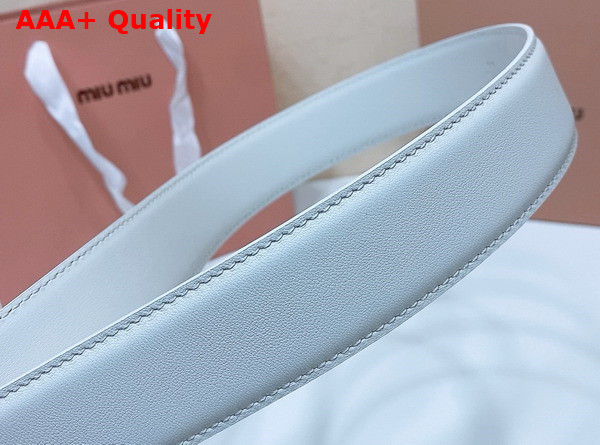 Miu Miu Leather Belt in White 5CC663 Replica