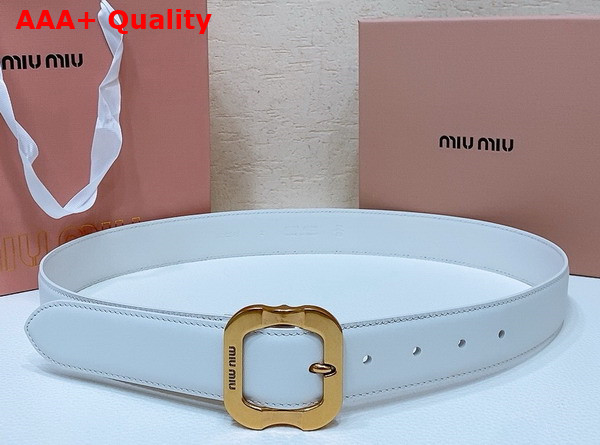Miu Miu Leather Belt in White 5CC663 Replica