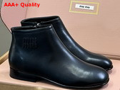 Miu Miu Leather Booties in Black 5T519E Replica