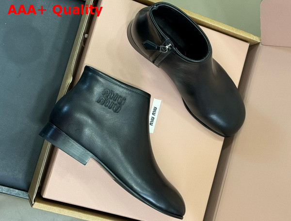 Miu Miu Leather Booties in Black 5T519E Replica