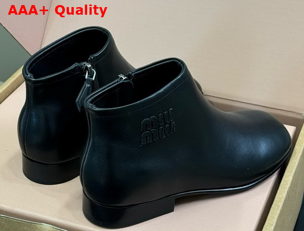 Miu Miu Leather Booties in Black 5T519E Replica