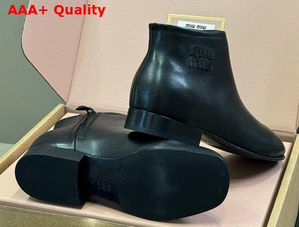 Miu Miu Leather Booties in Black 5T519E Replica