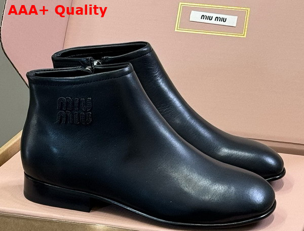 Miu Miu Leather Booties in Black 5T519E Replica