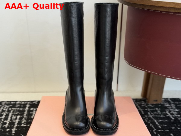Miu Miu Leather Boots in Black 5W493E Replica