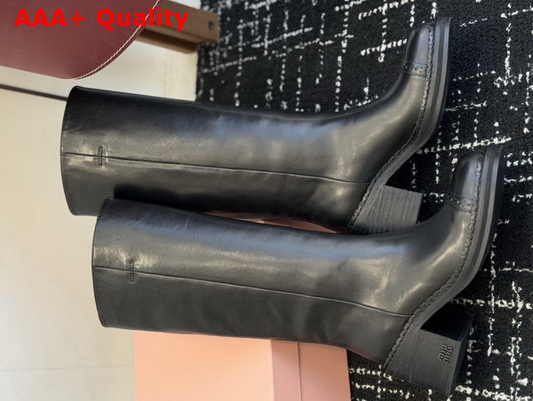 Miu Miu Leather Boots in Black 5W493E Replica