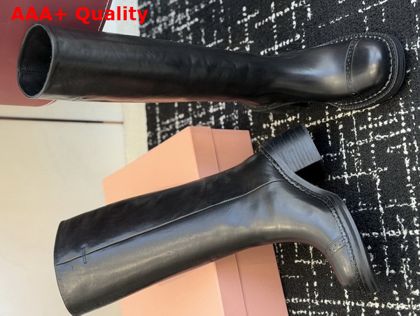 Miu Miu Leather Boots in Black 5W493E Replica