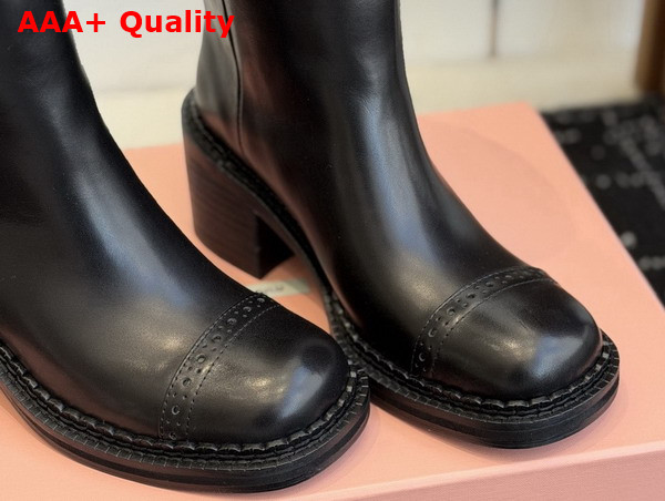 Miu Miu Leather Boots in Black 5W493E Replica