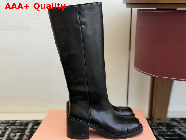 Miu Miu Leather Boots in Black 5W493E Replica