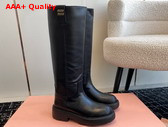 Miu Miu Leather Boots in Black 5W971D Replica