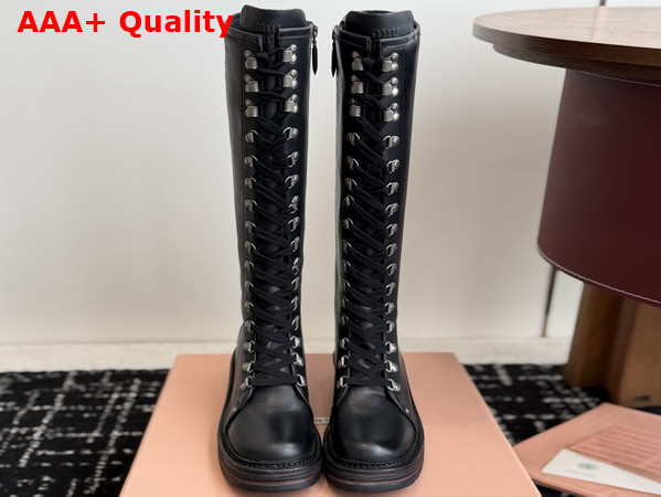 Miu Miu Leather Boots in Black Inspired by a Miu Miu Archive Style 5W798E Replica
