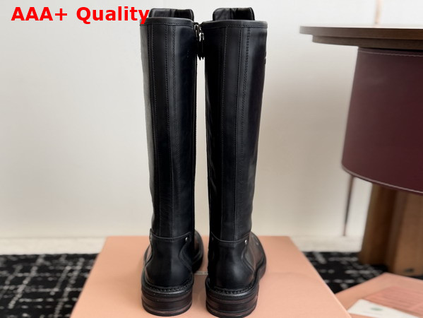 Miu Miu Leather Boots in Black Inspired by a Miu Miu Archive Style 5W798E Replica