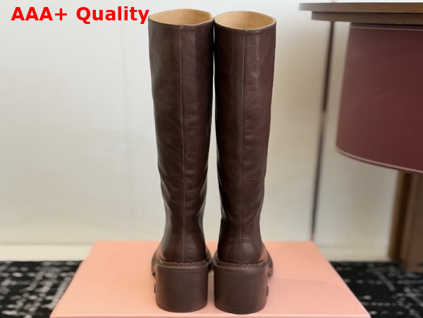 Miu Miu Leather Boots in Briarwood 5W493E Replica