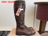 Miu Miu Leather Boots in Cocoa Brown 5W315E Replica