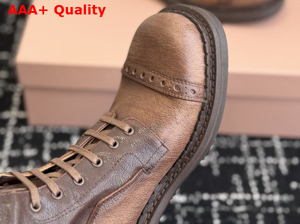 Miu Miu Leather Boots in Cocoa Brown 5W315E Replica