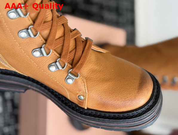 Miu Miu Leather Boots in Cognac Inspired by a Miu Miu Archive Style 5W798E Replica