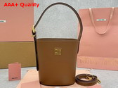 Miu Miu Leather Bucket Bag in Caramel Replica