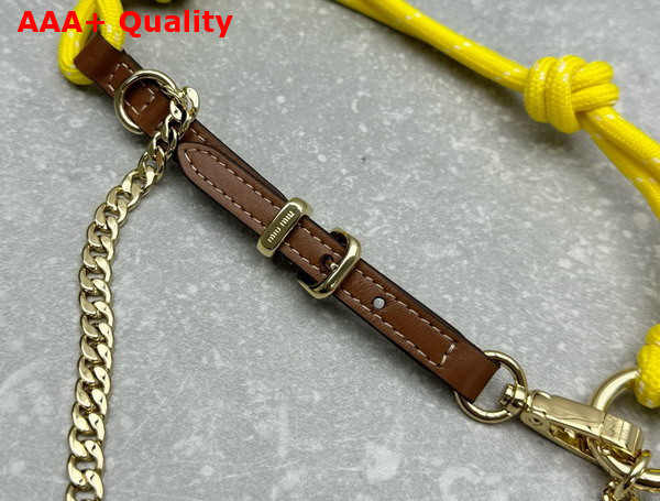 Miu Miu Leather Cord and Metal Trick Cognac and Yellow 5TL510 Replica