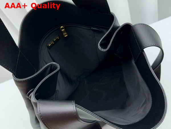 Miu Miu Leather Hobo Bag in Black 5BC119 Replica