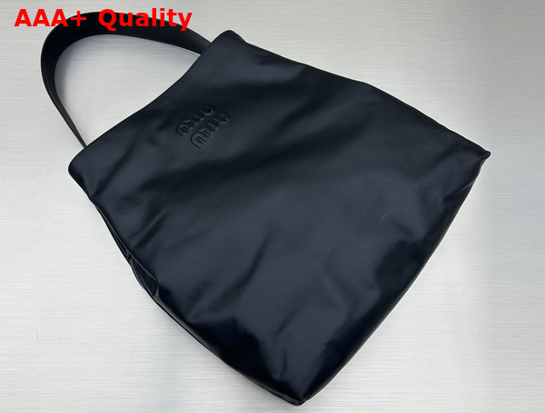 Miu Miu Leather Hobo Bag in Black 5BC154 Replica
