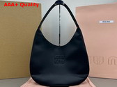 Miu Miu Leather Hobo Bag in Black 5BC155 Replica