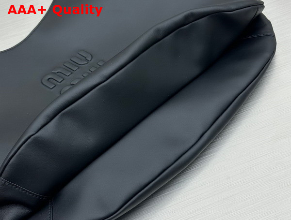 Miu Miu Leather Hobo Bag in Black 5BC155 Replica