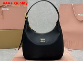 Miu Miu Leather Hobo Bag in Black 5BC177 Replica