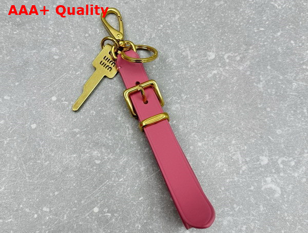 Miu Miu Leather Key Ring Trick in Pink 5TT176 Replica
