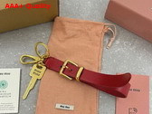 Miu Miu Leather Key Ring Trick in Red 5TT176 Replica