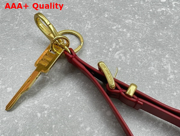 Miu Miu Leather Key Ring Trick in Red 5TT176 Replica