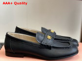 Miu Miu Leather Loafers in Black 5D398E Replica