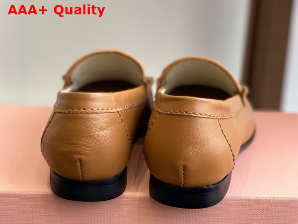 Miu Miu Leather Loafers in Cognac 5D398E Replica