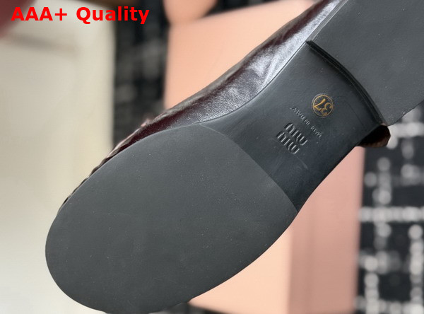 Miu Miu Leather Loafers with Strap in Dark Brown 5D563E Replica