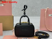 Miu Miu Leather Micro Bag in Black 5NR036 Replica