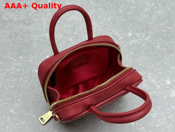 Miu Miu Leather Micro Bag in Red 5NR036 Replica