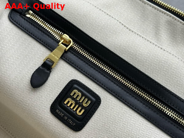 Miu Miu Leather Patchwork Top Handle Bag in Black 5BB117 Replica