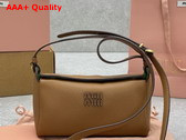 Miu Miu Leather Pouch in Caramel and Larch Green 5NF462 Replica