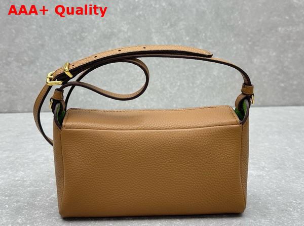 Miu Miu Leather Pouch in Caramel and Larch Green 5NF462 Replica