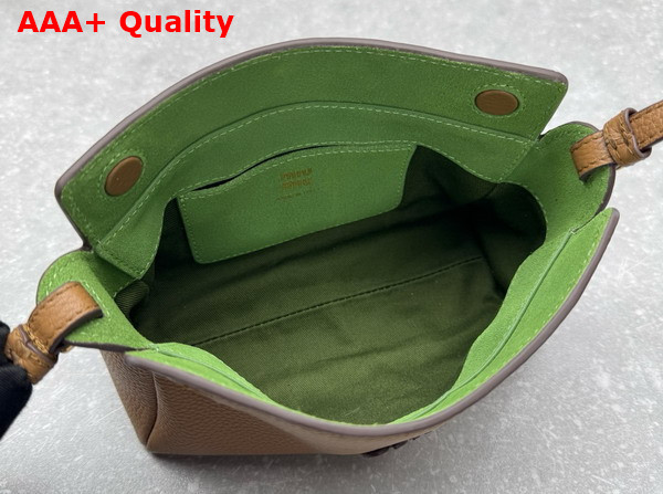 Miu Miu Leather Pouch in Caramel and Larch Green 5NF462 Replica