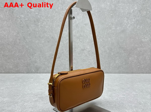 Miu Miu Leather Pouch in Cognac 5NE024 Replica