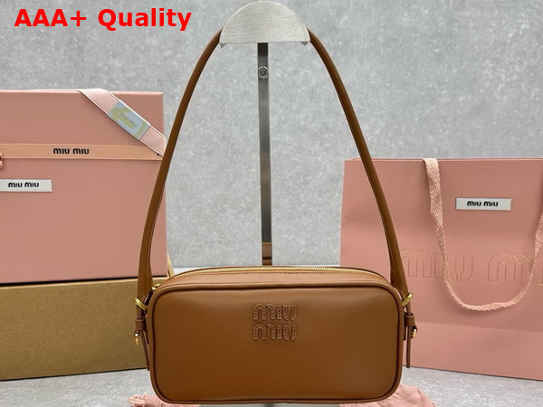 Miu Miu Leather Pouch in Cognac 5NE024 Replica