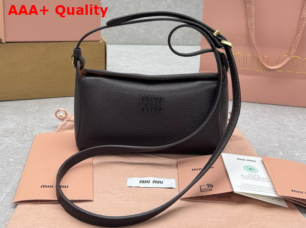 Miu Miu Leather Pouch in Dark Brown and Papaya 5NF462 Replica