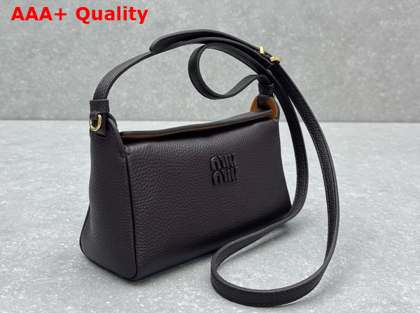 Miu Miu Leather Pouch in Dark Brown and Papaya 5NF462 Replica